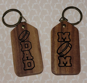 Sports Mom and Dad Locket Keychain